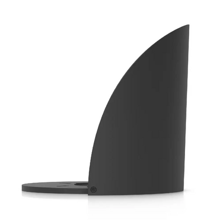 Close-up view of the Ubiquiti G6 Dome camera weather shield highlighting its custom engineered build.