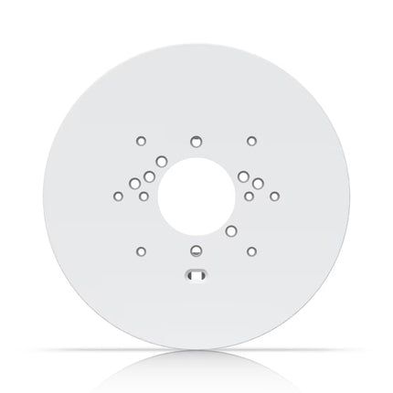Front view of the Ubiquiti UACC-GB-Plate gang box mounting plate in white color options.