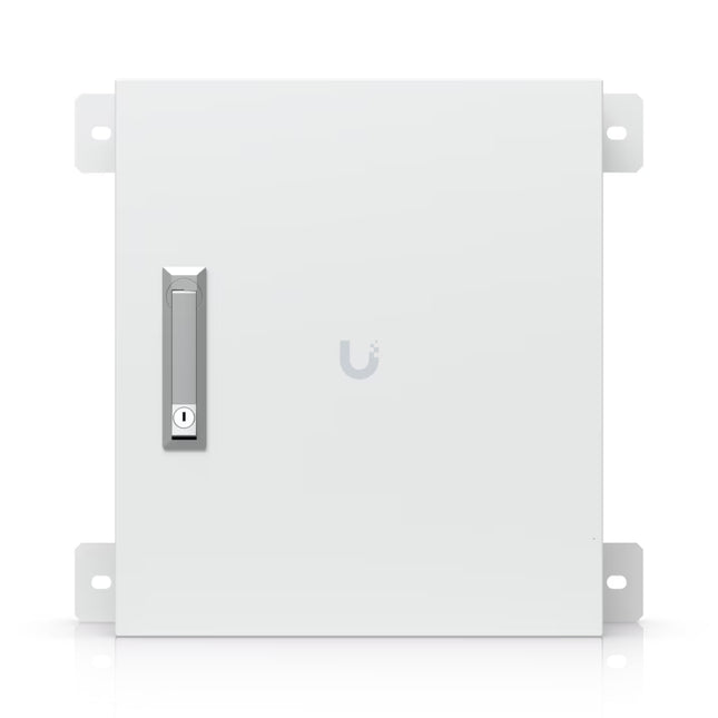Internal mounting plate of Ubiquiti UACC Junction Utility showing hardware layout dimensions