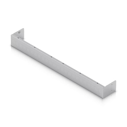 Toolless snap-in mechanism on the back of the Ubiquiti keystone blank insert.
