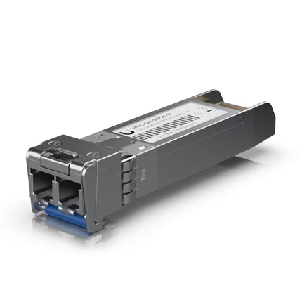 Ubiquiti UACC-OM-SFP28-LR 25Gbps single-mode LC optical transceiver module front view.