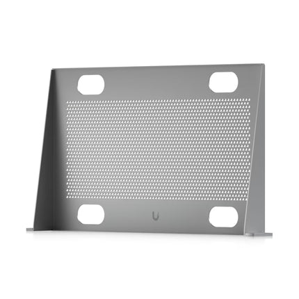 Top view of Ubiquiti UACC cantilever rack shelf showing ventilation slots