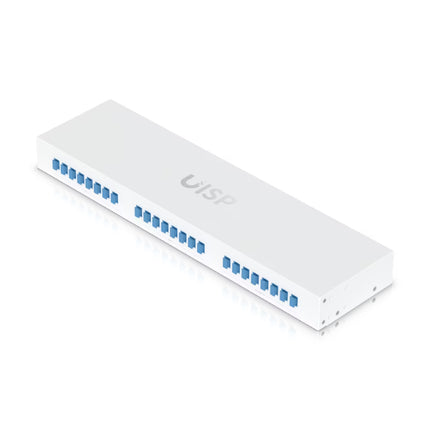 SC/UPC and SC/APC fiber optic connector ports on the Ubiquiti UACC-UF-WDM-XGS optical filter