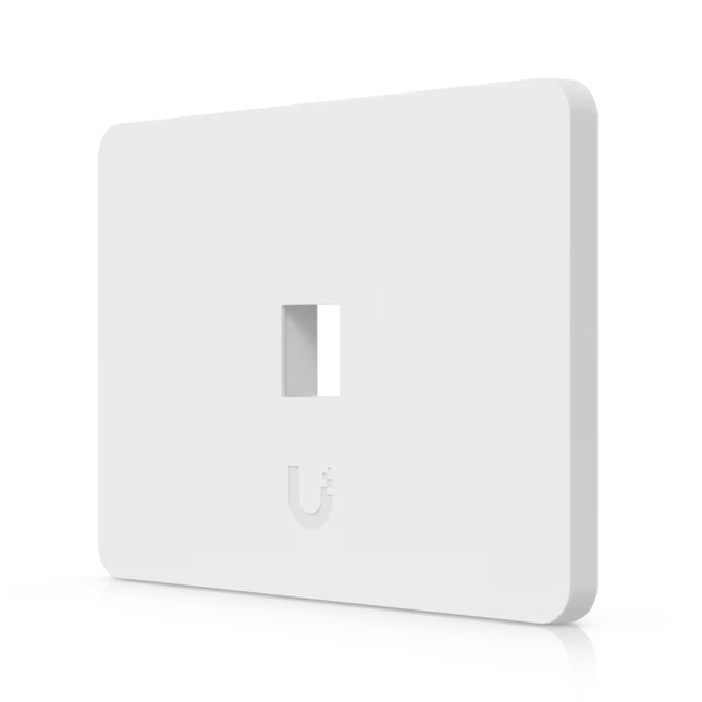 Ubiquiti horizontal keystone wall plate mounted flush on wall outlet