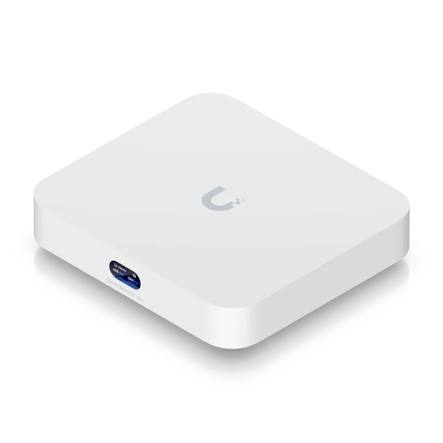 Ubiquiti UCG-Ultra running UniFi Network — multi-WAN, 1 Gbps IDS/IPS, WireGuard VPN, NDAA compliant
