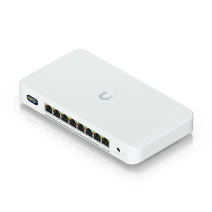 Ubiquiti UDB-Switch networking device angled perspective showing housing design.