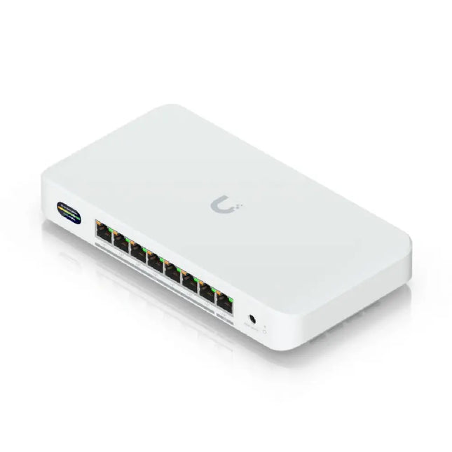 Ubiquiti UDB-Switch networking device angled perspective showing housing design.