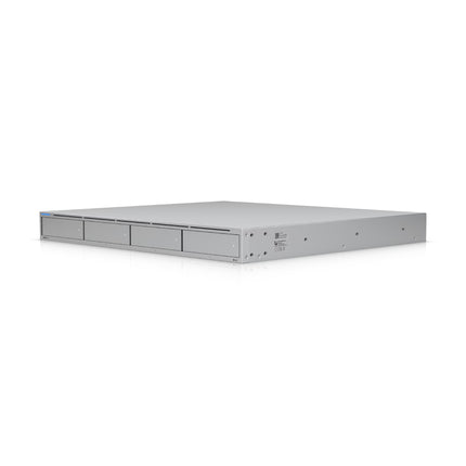 Ubiquiti UNAS-Pro-4 4-bay rackmount network attached storage front panel view with drive caddies