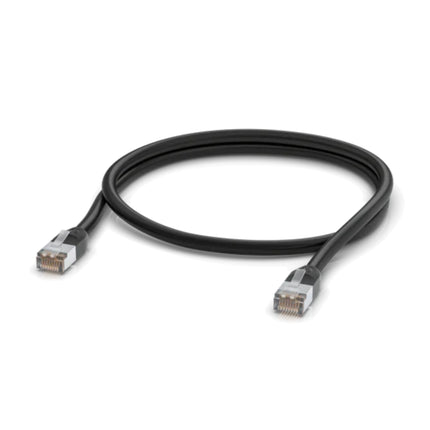 Ubiquiti UniFi outdoor weatherproof Cat5e ethernet patch cable shown in black color options.
