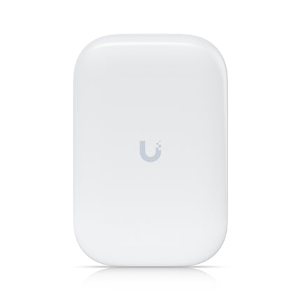 Ubiquiti UniFi Swiss Army Knife Ultra indoor outdoor access point featuring an ultra-compact white rectangular housing with curved edges.