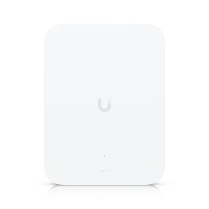 Front profile of the Ubiquiti UniFi U5G Max Outdoor 5G cellular gateway showing UV-resistant weatherproof enclosure.