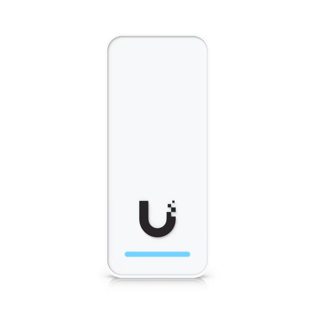 Front view of the Ubiquiti UniFi UA-G2 Access Reader showing sleek white housing and status LED ring.