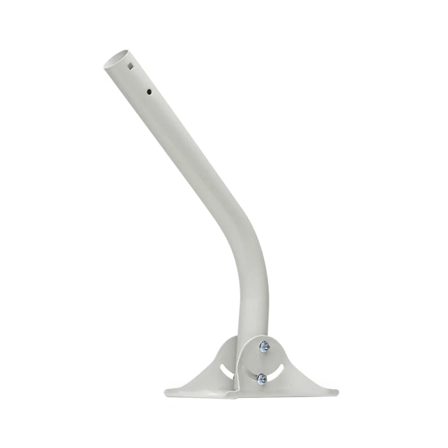 Ubiquiti universal wall and pole mounting arm bracket UB-AM in matte grey steel featuring an adjustable base plate for outdoor wireless CPE installation.
