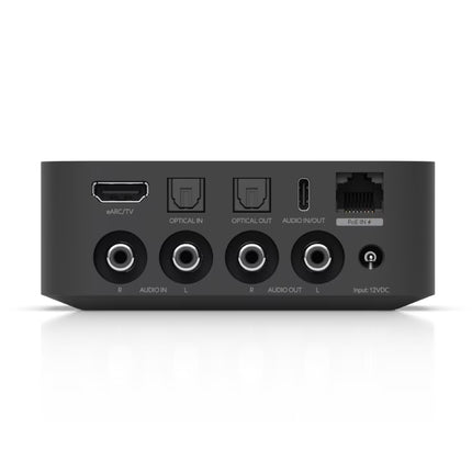 Ubiquiti UPL Port Ultra PoE Link black adapter showing High-Power PoE RJ45 input and output ports
