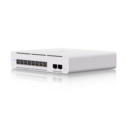 Ubiquiti USW-Pro-XG-8-PoE 8-port 10GbE PoE++ switch front panel view with status LEDs