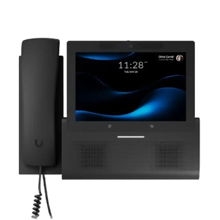 Ubiquiti UTP-G3-Touch-Wall 7-inch wall-mounted VoIP phone front view showing multi-touch display and integrated camera.