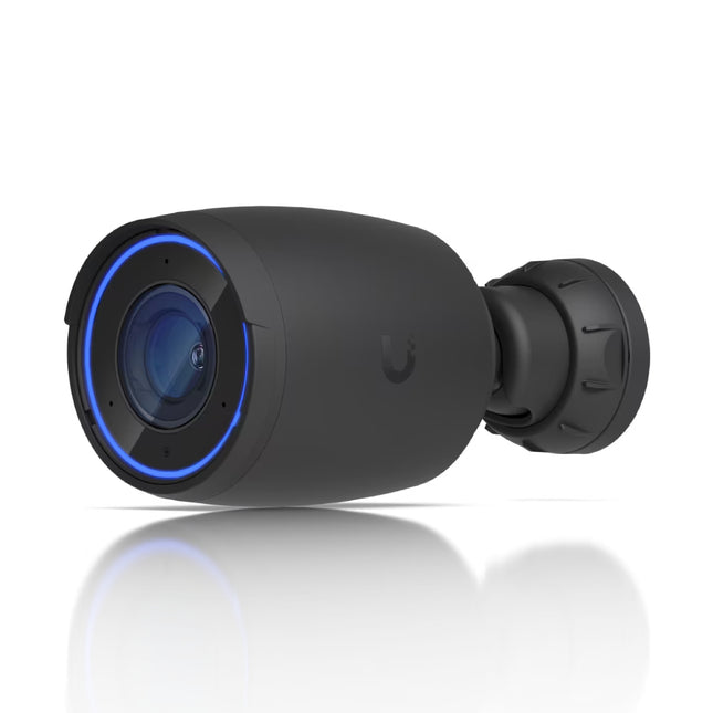Ubiquiti UVC-AI-Pro black 4K AI security camera front perspective view