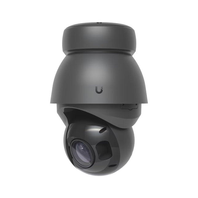 Ubiquiti UVC-AI-PTZ-Precision UniFi Protect AI PTZ Precision Black camera front view with optical lens assembly