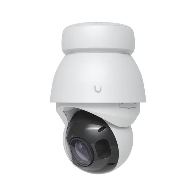 Ubiquiti UVC-AI-PTZ-Precision UniFi Protect AI PTZ Precision White camera front view with optical lens assembly