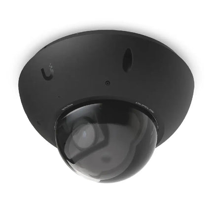 Close-up view of the Ubiquiti UVC-G6-Pro-Dome optical lens and adaptive IR night vision array.