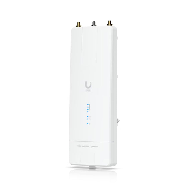 High-gain reflector dish and feedhorn assembly of Ubiquiti Wave MLO5 station