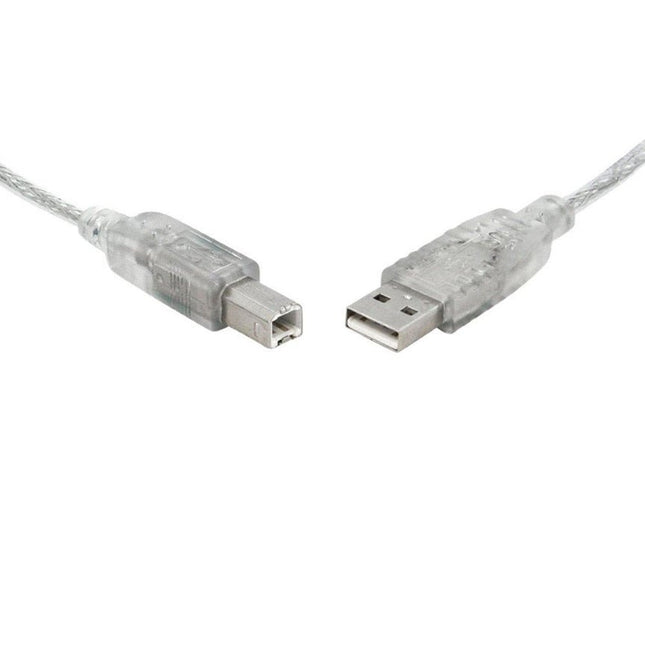 8Ware USB 2.0 Cable 0.5m / 50cm USB - A to USB - B Male to Male Printer Cable for HP Canon Dell Brother Epson Xerox Transparent Metal Sheath UL Approved - CCTV Guru