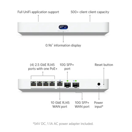 Ubiquiti UniFi Cloud Gateway Fiber (UCG-Fiber) - Integrated PoE Switch, Selectable NVR Storage, Full UniFi Application Support