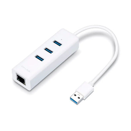 TP - Link UE330 USB 3.0 3 - Port Hub & RJ45 Gigabit LAN Ethernet Network Adapter 2 in 1 Plug & Play - CCTV Guru