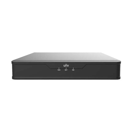 Uniarch NVR-108B-P8 8-channel 8-PoE 4K network video recorder compact desktop chassis front perspective