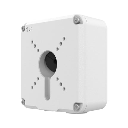 Uniarch TR-JB07-D-IN weather-resistant white junction box for bullet and dome security cameras.