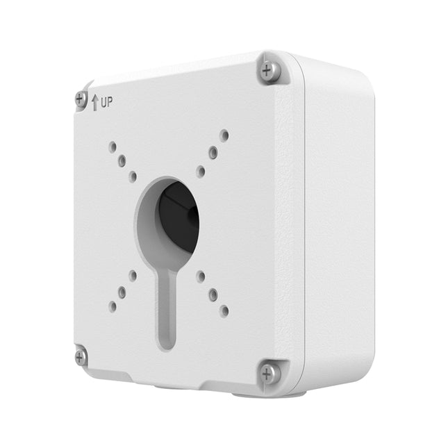 Uniarch TR-JB07-D-IN weather-resistant white junction box for bullet and dome security cameras.