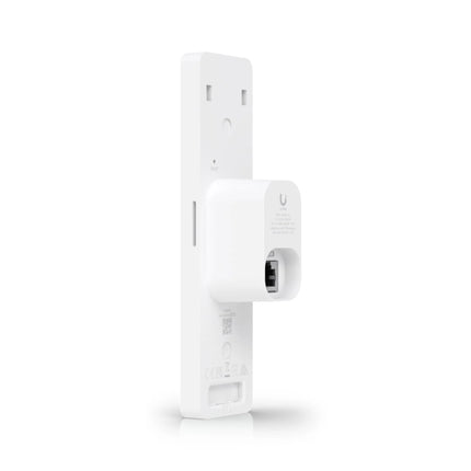 A close-up view of the top panel of the UniFi UA-G2-Pro reader highlighting its high-definition video camera lens and built-in speaker grille used for secure two-way visitor intercom calls.