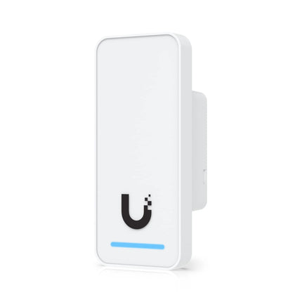 The centralized UniFi Access Hub door controller, showcasing its internal wiring terminal blocks for 12V dry relays, auxiliary connections, and multi-port PoE Ethernet interface.