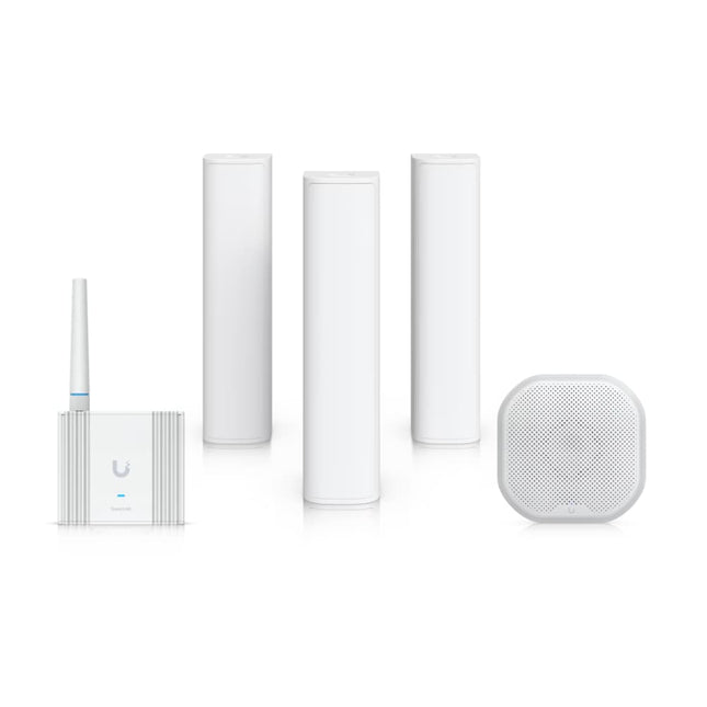 UniFi Protect expansion kit with three Motion sensors, SuperLink Gateway and PoE siren; console and switch sold separately