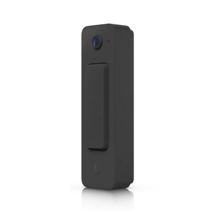 Close-up view of the 5MP 1/2.7 inch CMOS sensor on the UniFi Doorbell Lite, highlighting the 3:4 portrait aspect ratio lens designed for head-to-toe visitor and package tracking.