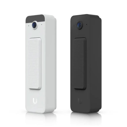 Detail view of the bottom speaker grill and integrated microphone on the UniFi Doorbell Lite, engineered for crystal-clear two-way audio via the UniFi Protect app.