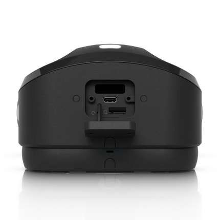 UniFi Protect G6 180 rear — PoE+ RJ45, microSD slot and included ceiling/pole/wedge mount kit