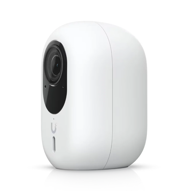UniFi G6 Instant 4K WiFi camera on a shelf with two-way audio — easy plug-and-play home security