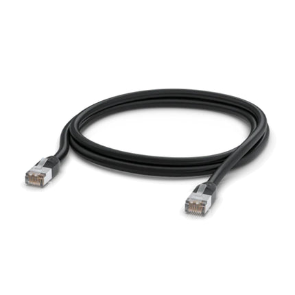 Ubiquiti UniFi 2-meter outdoor all-weather Cat5e RJ45 ethernet patch cable in black.