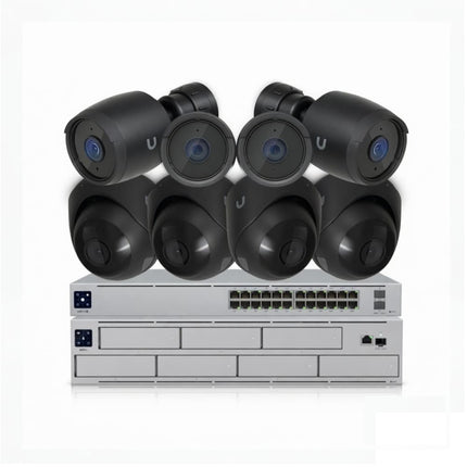 UniFi Protect 4K Black CCTV kit with UNVR Pro and PoE switch