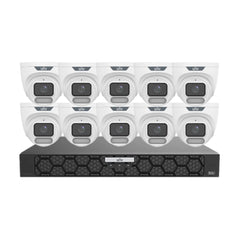Uniview 6MP OwlView ColorHunter CCTV kit with 10 white turret cameras and 16-channel PoE AI NVR