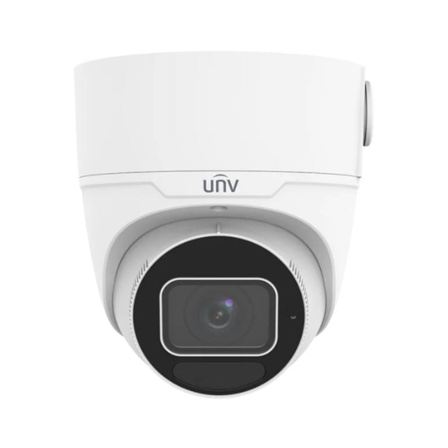 Front close-up of Uniview IPC3636SS-ADZK-I1 showing 2.7-13.5mm motorized zoom lens and smart IR illuminators.