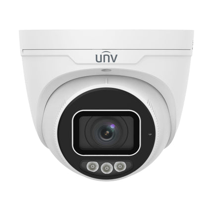Uniview IPC3638SB-ADZKM-DL-I1 8MP Tri-Guard motorized varifocal turret network camera front view.