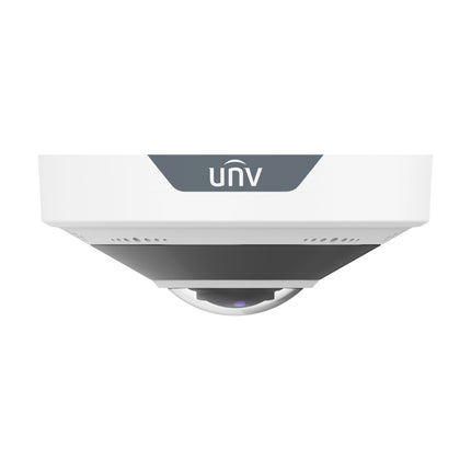 Ceiling mounted Uniview 6MP panoramic fisheye camera providing 360-degree commercial surveillance coverage.