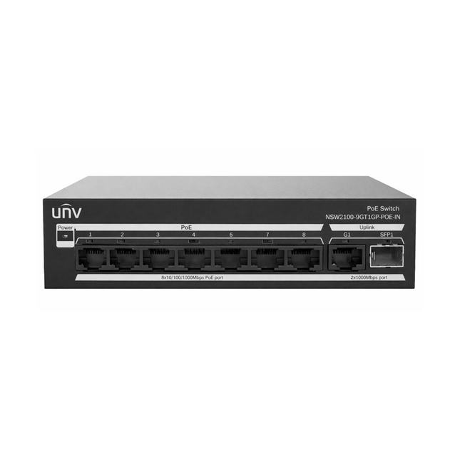 Uniview NSW2100-9GT1GP-POE-IN 9-port cloud-managed Gigabit PoE switch