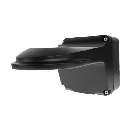 Uniview TR-JB07-WM03-G-IN-V2 black wall mount bracket with built-in junction box for dome security cameras.