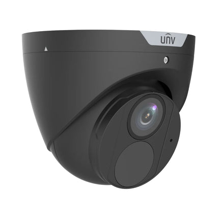 Angled view of Uniview UNV IPC3618LE-ADF28KM-H-BK 8MP IP67 PoE security camera