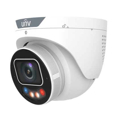 Installed Uniview UNV IPC3636SE-ADZKMC-WP-I1 camera showing people counting and AI detection