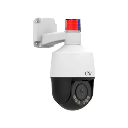 Uniview UNV IPC675LFW-AX4DUPKC-VG 5MP mini PTZ side view with warm light and IR LEDs