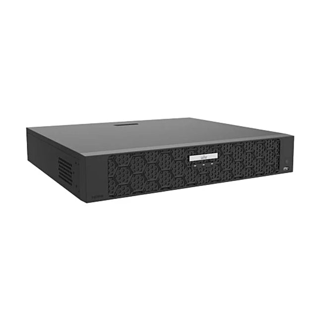 Left Angled view of Uniview UNV NVR508-64E-R enterprise-grade network video recorder